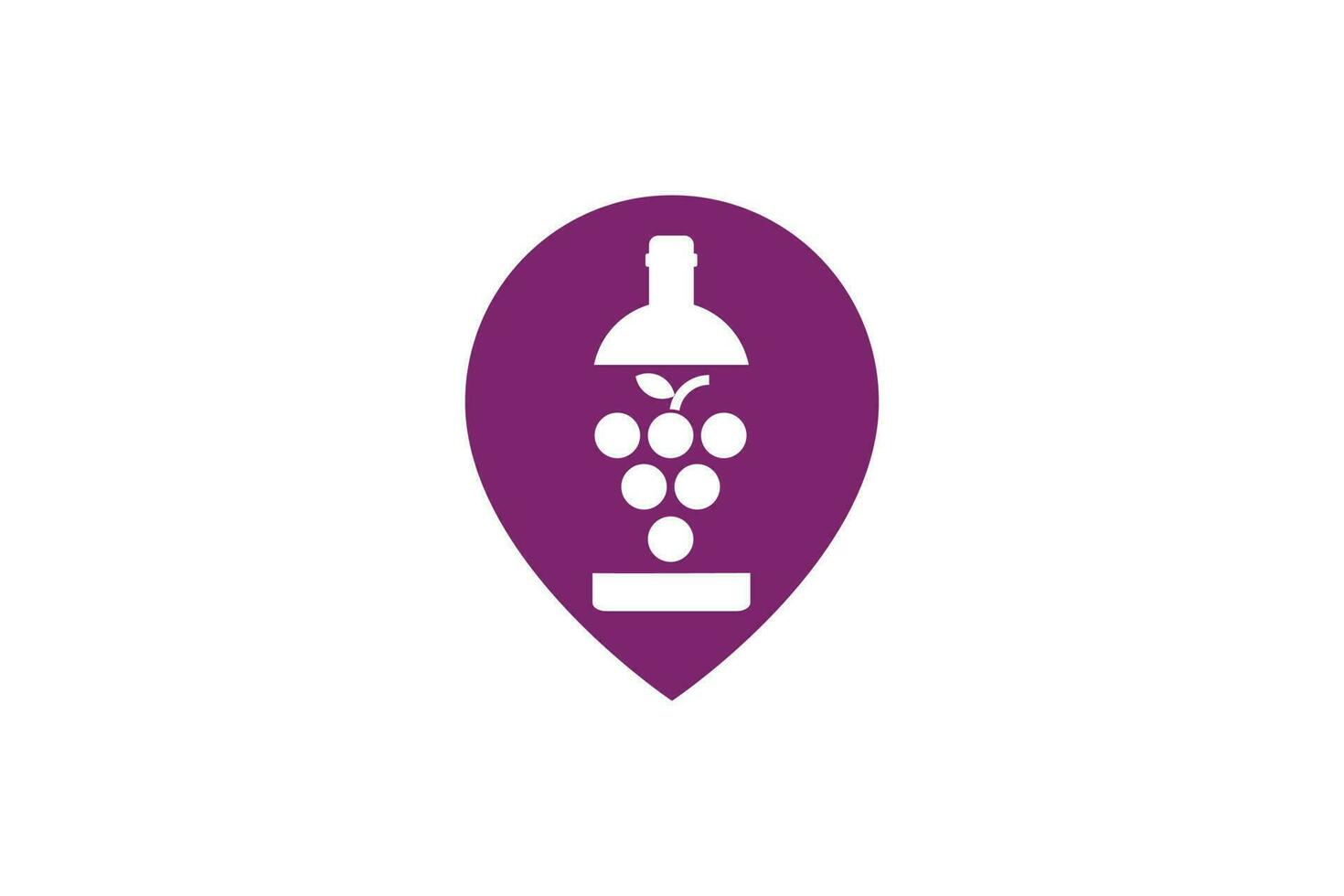 vin flaska logotyp design vektor lila