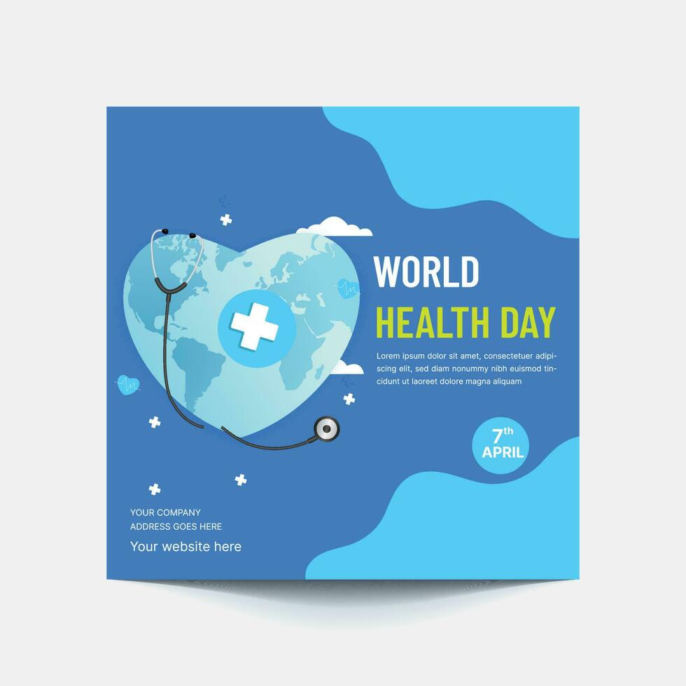 Welt Gesundheit Tag Vektor Illustration. Welt Gesundheit Tag eben Illustration