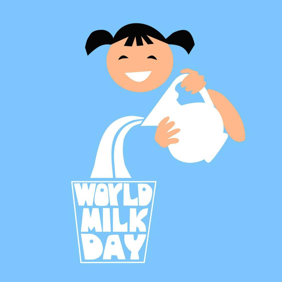 Welt Milch Tag. Typografie Design Vektor Grafik