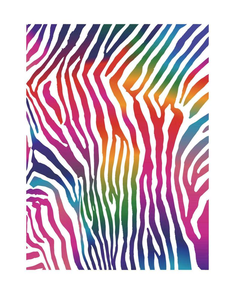 vektor minimalistisk regnbågsskimrande zebra mönster skärm skriva ut för affisch, bok omslag eller annons bakgrund.