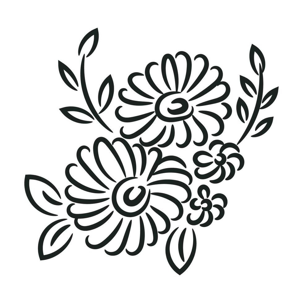 Hand gezeichnet Blumen- Gekritzel Hintergrund. eben Design abstrakt Blätter Design zum Gruß Karte Einladung vektor