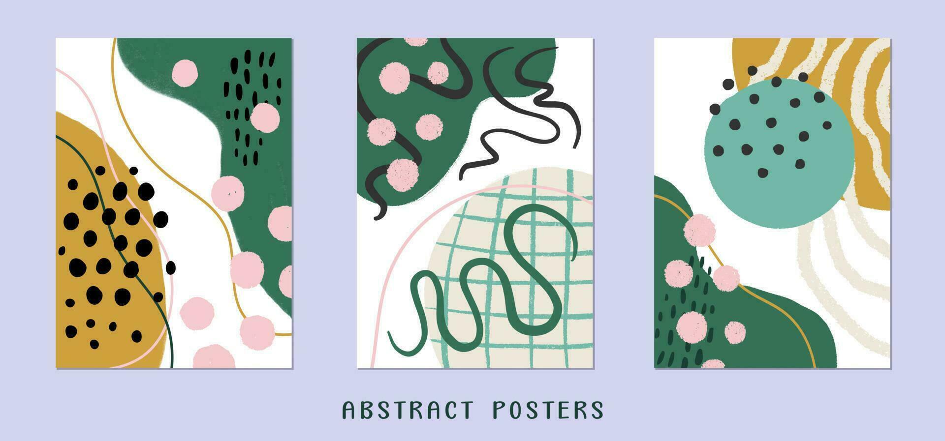 abstrakt bakgrunder med enkel texturerad element. modern färgrik affischer. uppsättning av hand dragen vektor illustrationer.