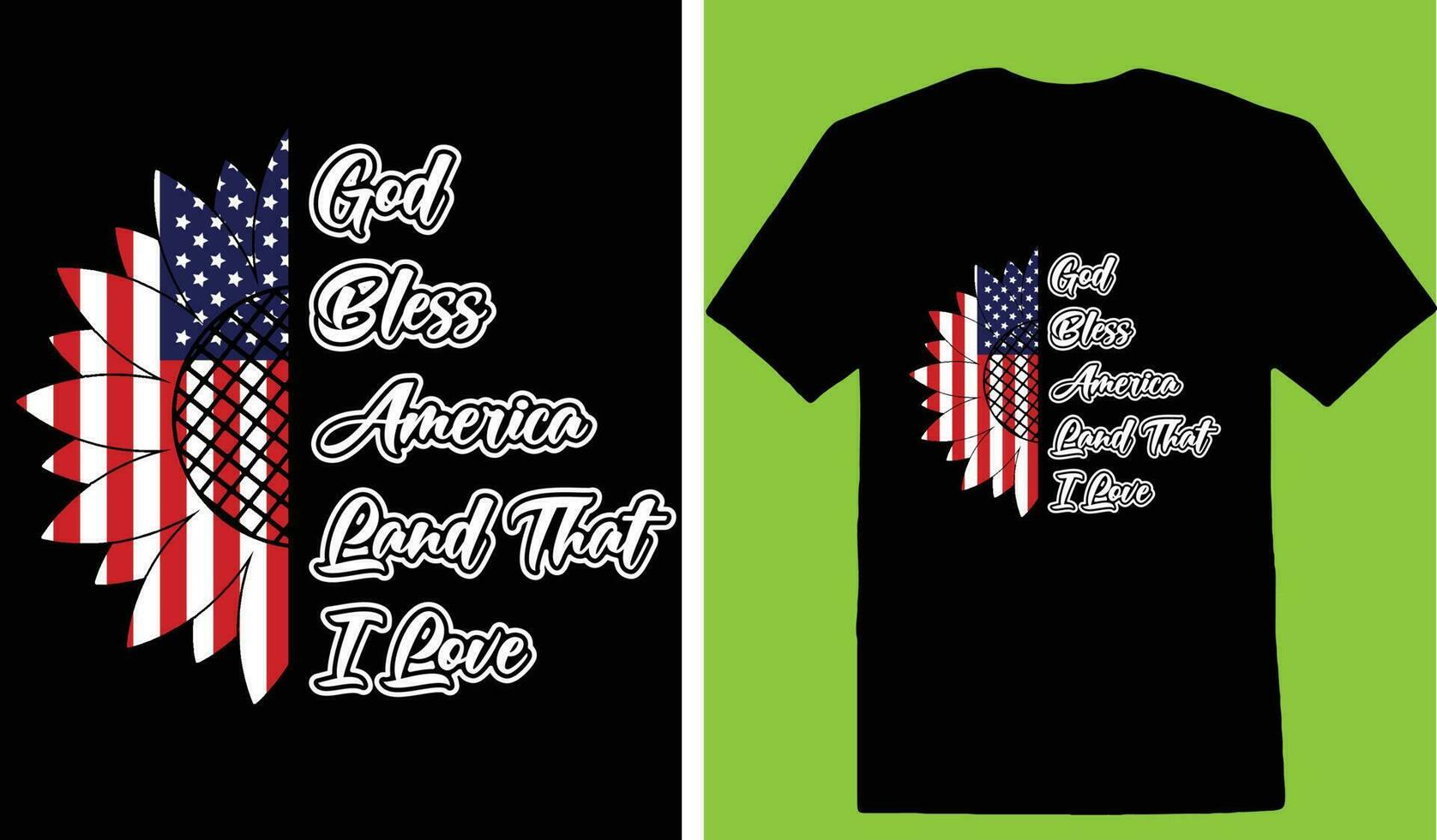 Gud välsigna Amerika landa den där jag kärlek t-shirt vektor