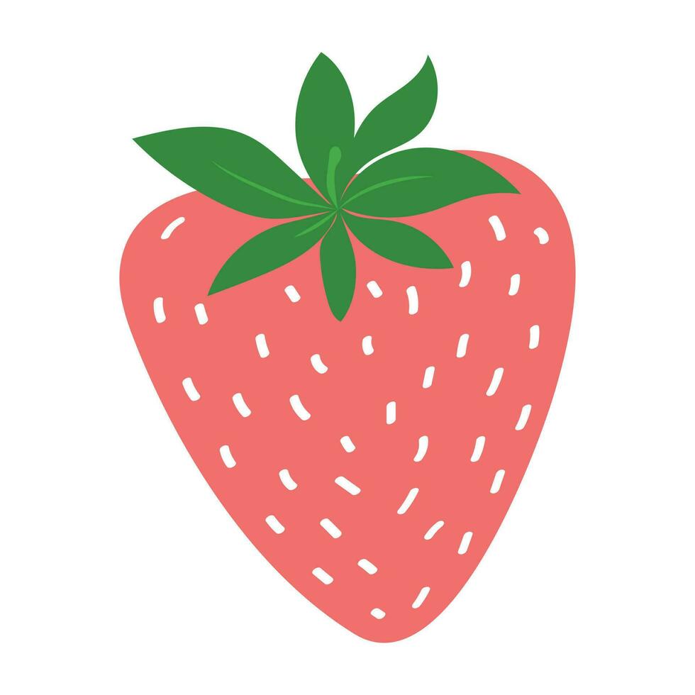 jordgubbar på en vit bakgrund. vektor grafisk illustration. vegetarian Kafé skriva ut, affisch, vykort. naturlig, organisk efterrätt ljuv.