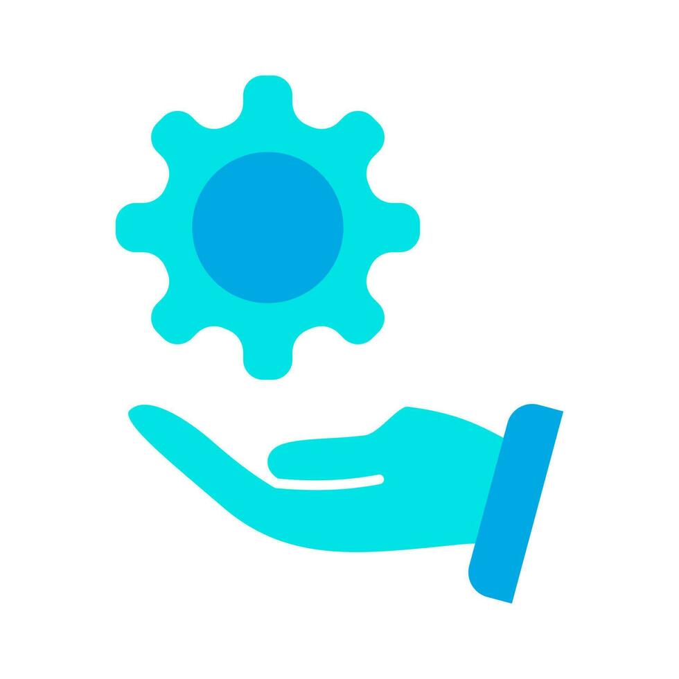 Mechaniker Hand und Ausrüstung Blau Symbol Vektor Illustration