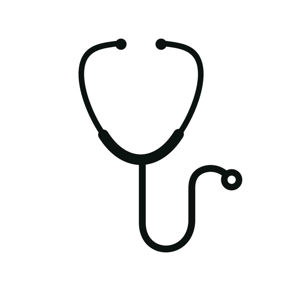 Stethoskop Symbol isoliert auf ein Weiß Hintergrund vektor