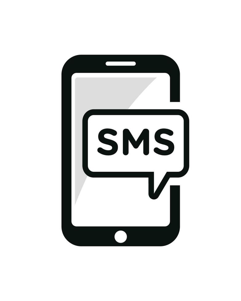 meddelande SMS ikon isolerat på vit bakgrund vektor