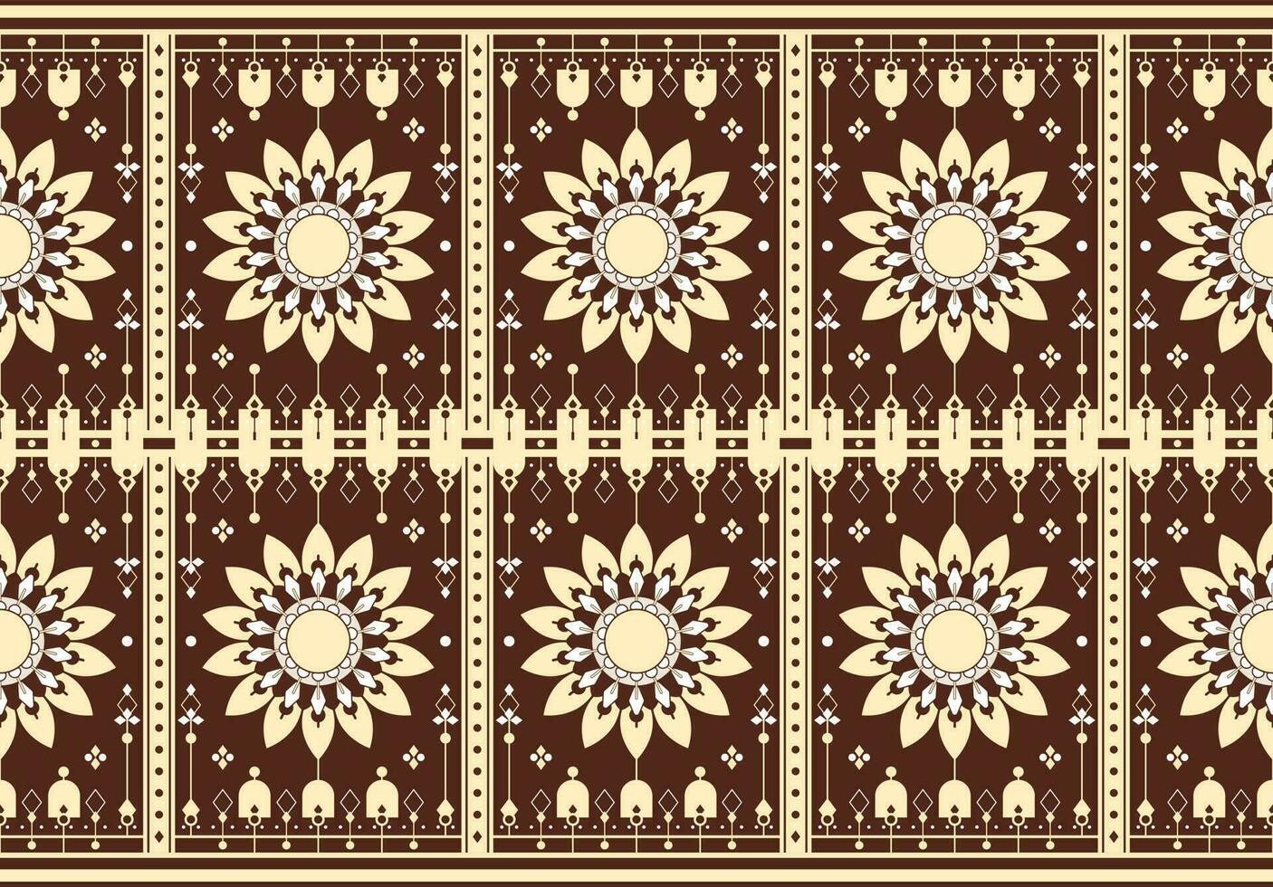 geometrisk och mandala etnisk tyg mönster för trasa matta tapet bakgrund omslag etc. vektor