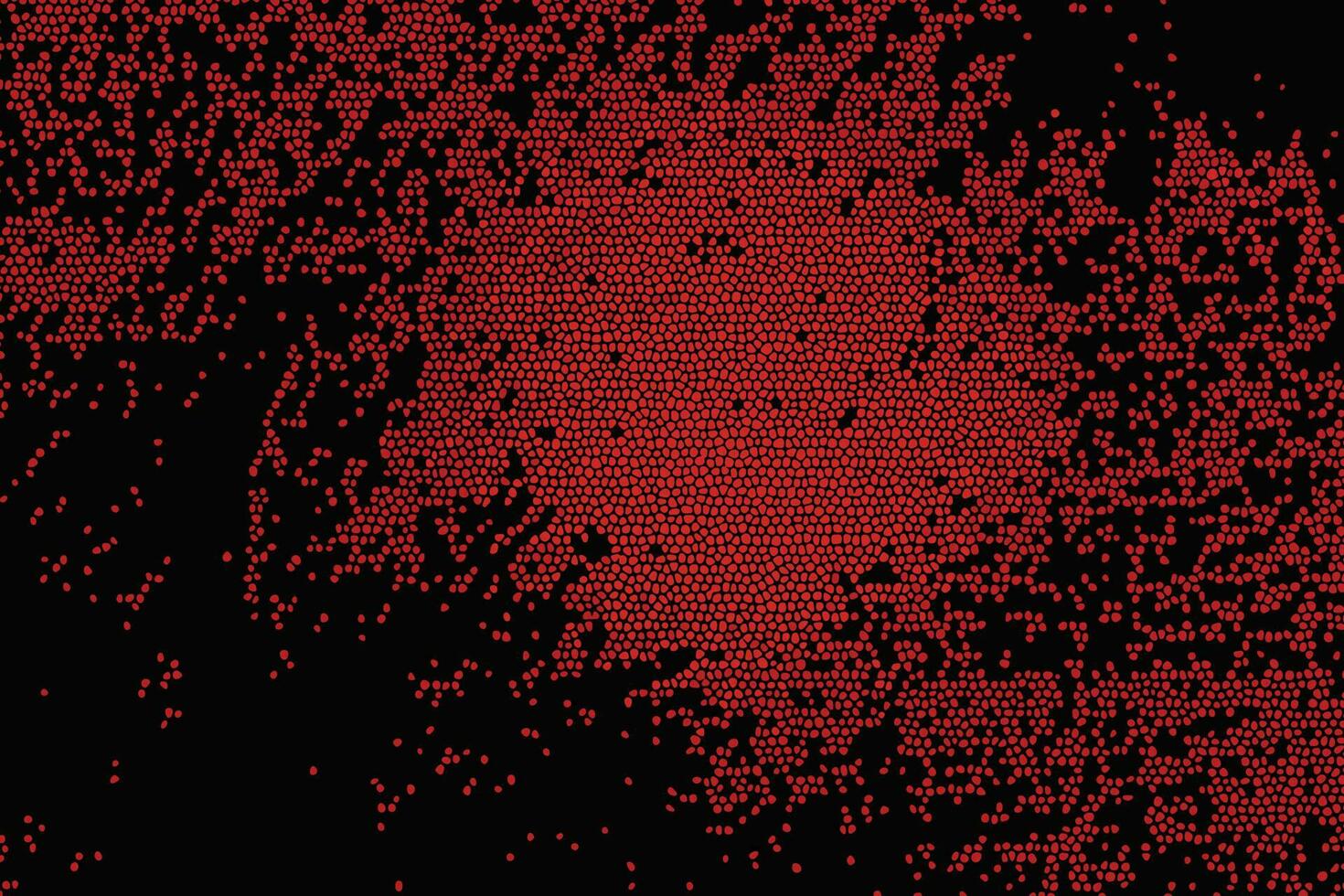 rot irregulär kreisförmig Formen auf dunkel Hintergrund im texturiert Stil vektor