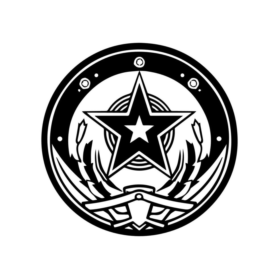 stå lång med vår stark och stolt armén logotyp design. detta djärv illustration är perfekt för militär och patriotisk märken. vektor