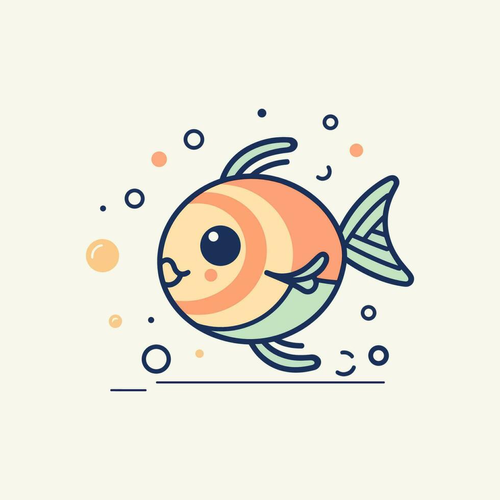 söt söt fisk illustration är förtjusande och vibrerande, perfekt för mönster den där är lekfull och livlig vektor