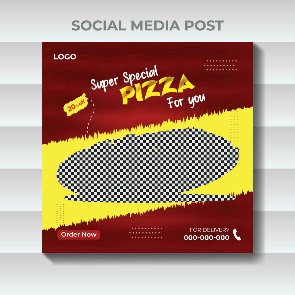 mat posta och restaurang social media posta mall vektor