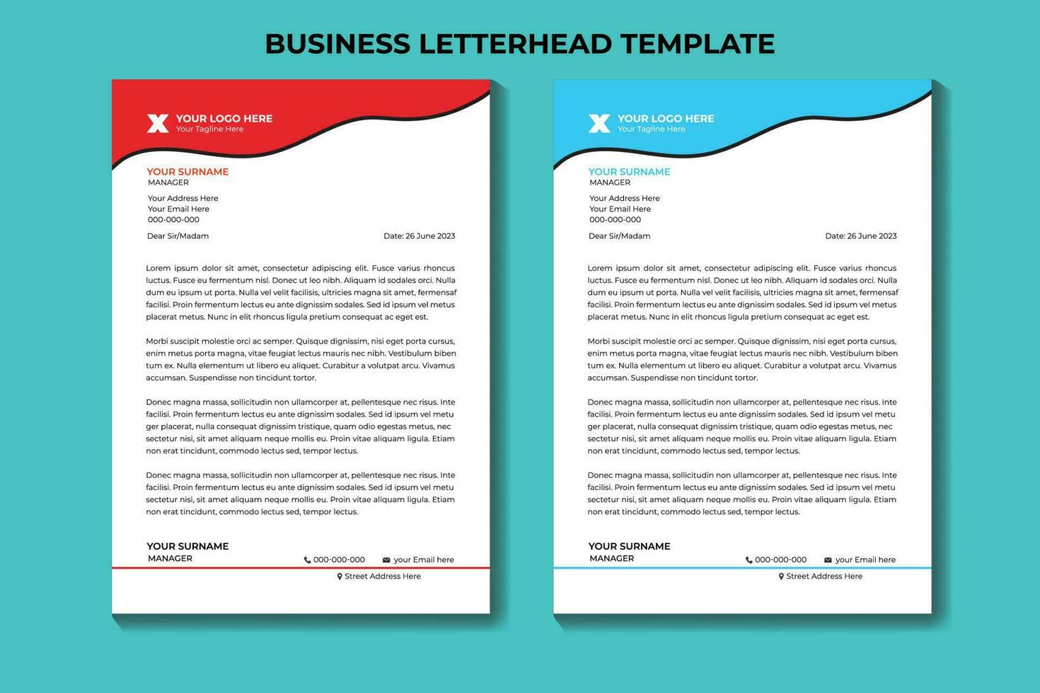 modernes Business-Briefkopf-Template-Design vektor