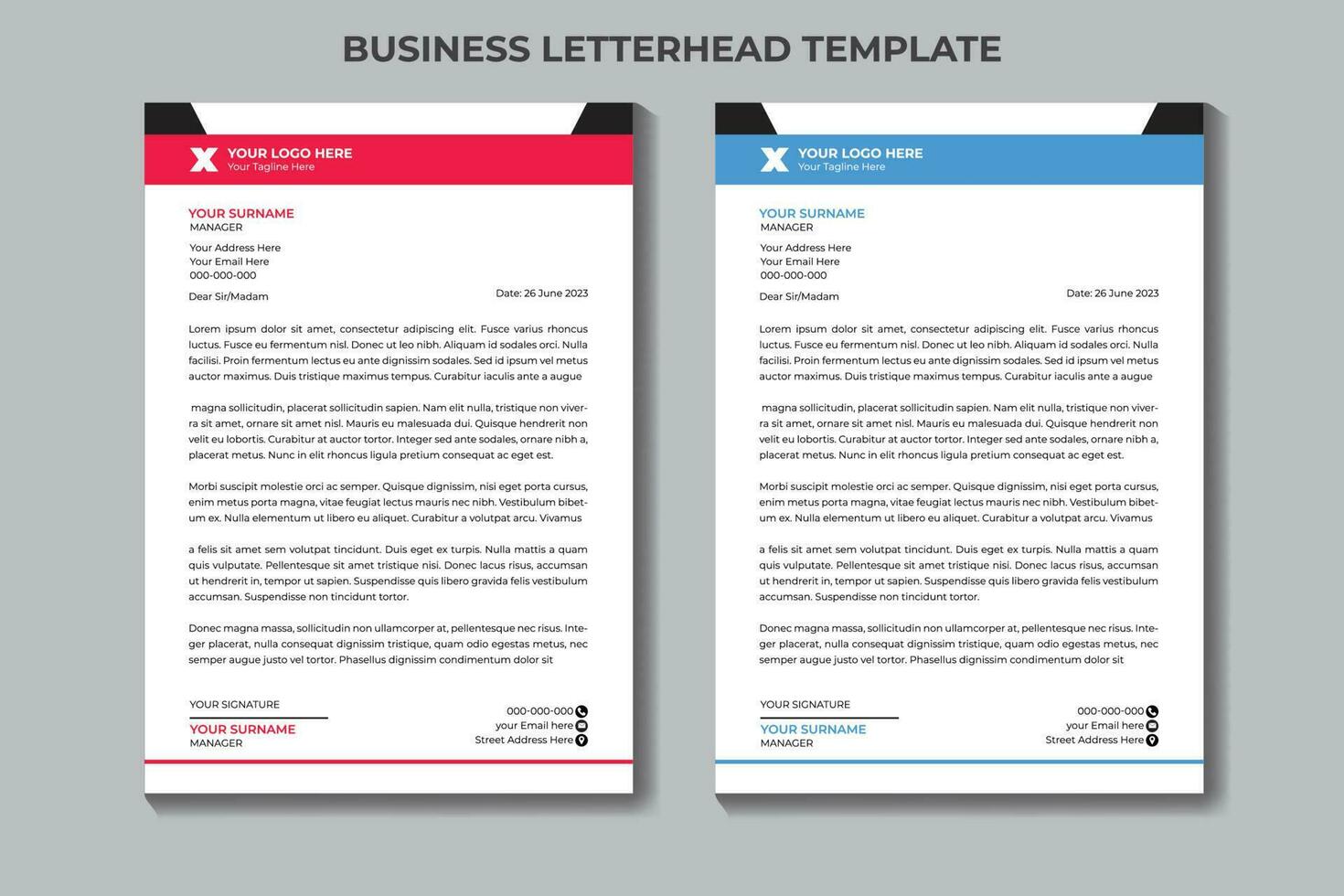 modernes Business-Briefkopf-Template-Design vektor