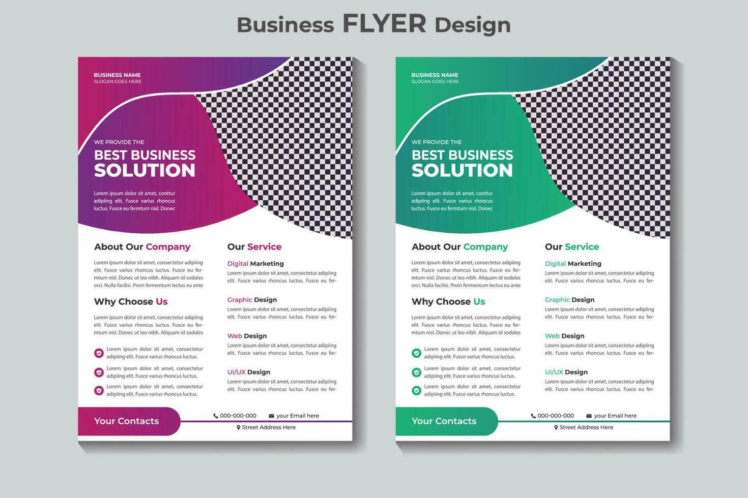Geschäft Flyer Design Vorlage oder kreativ Broschüre Design vektor