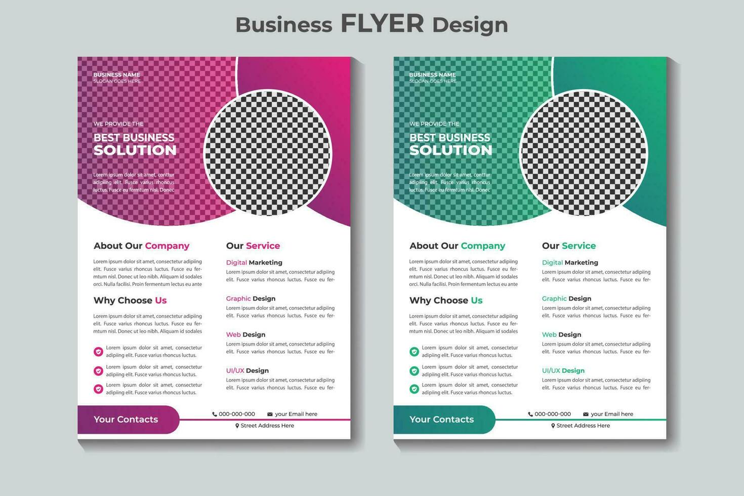 företag flygblad design mall eller kreativ broschyr design vektor