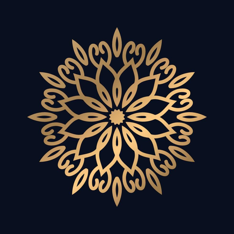 Single zirkuliert golden Mandala Design Hintergrund Vektor