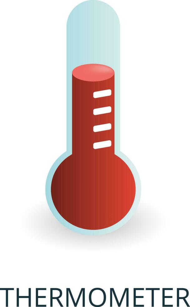 termometer ikon. 3d illustration från mätning samling. kreativ termometer 3d ikon för webb design, mallar, infographics och Mer vektor