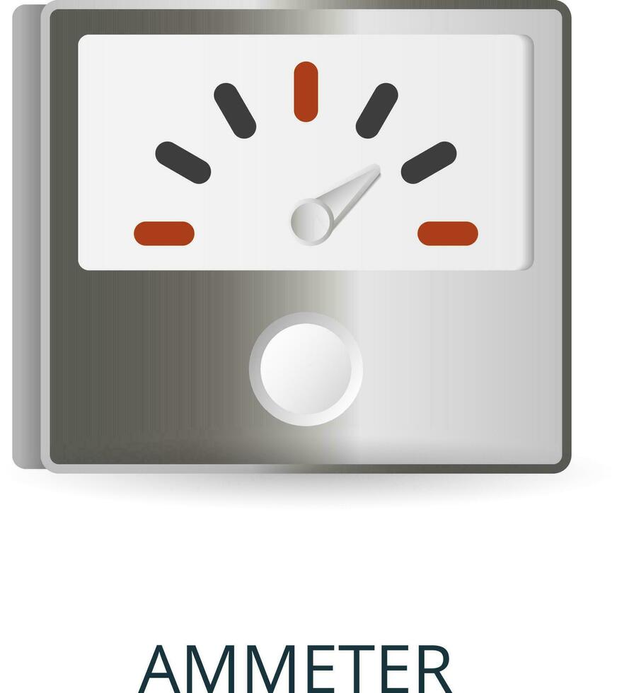 ammeter ikon. 3d illustration från mätning samling. kreativ ammeter 3d ikon för webb design, mallar, infographics och Mer vektor