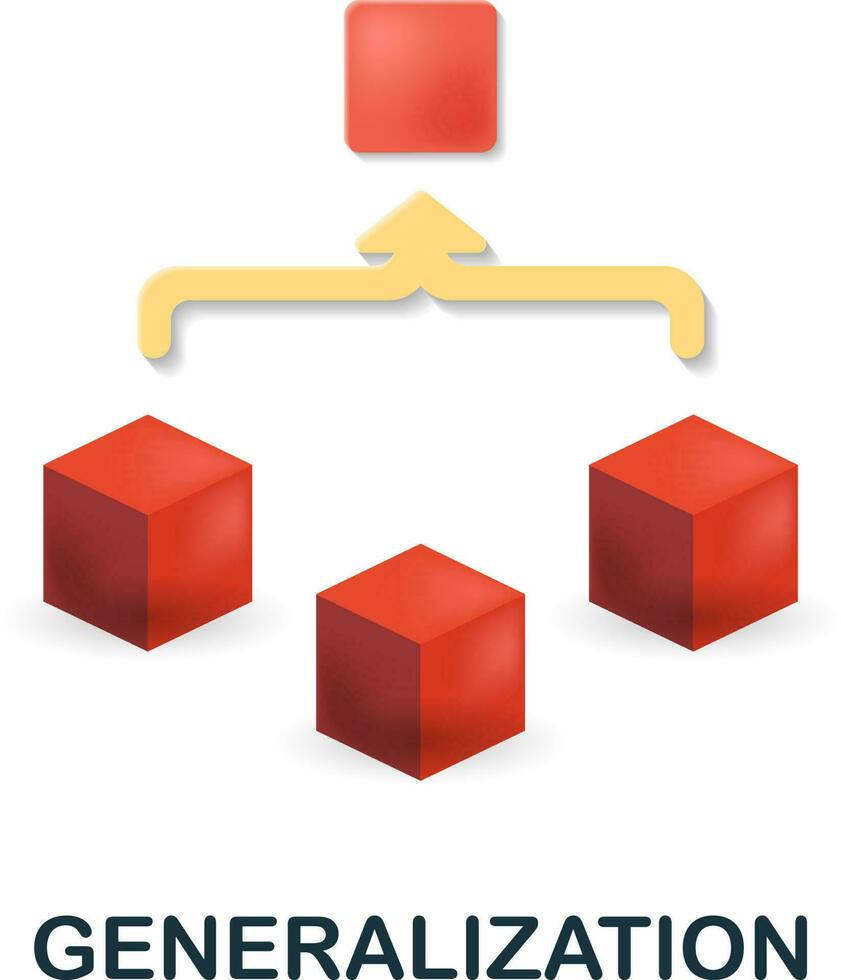 generalisering ikon. 3d illustration från kognitiv Kompetens samling. kreativ generalisering 3d ikon för webb design, mallar, infographics och Mer vektor