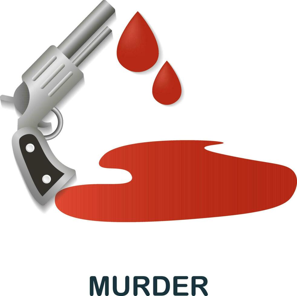 mörda ikon. 3d illustration från brottslighet samling. kreativ mörda 3d ikon för webb design, mallar, infographics och Mer vektor
