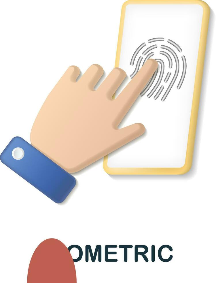 biometrisch Symbol. 3d Illustration von Cyberkriminalität Sammlung. kreativ biometrisch 3d Symbol zum Netz Design, Vorlagen, Infografiken und Mehr vektor