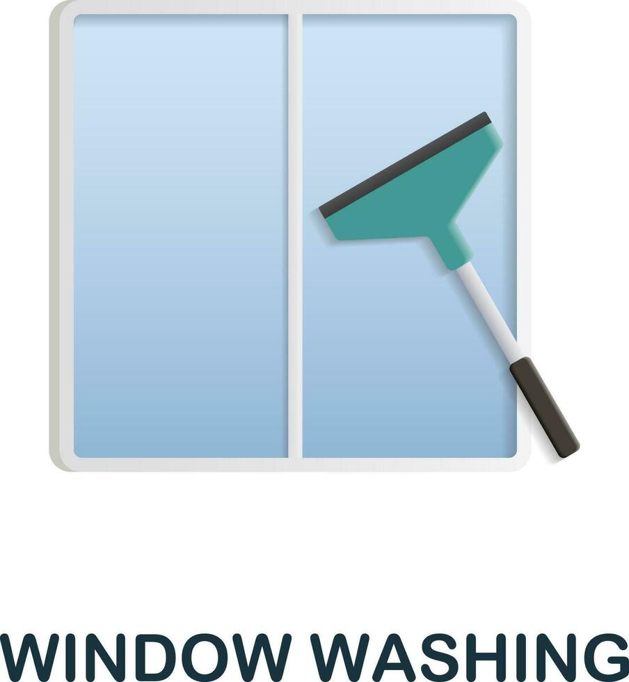 Fenster Waschen Symbol. 3d Illustration von Reinigung Sammlung. kreativ Fenster Waschen 3d Symbol zum Netz Design, Vorlagen, Infografiken und Mehr vektor