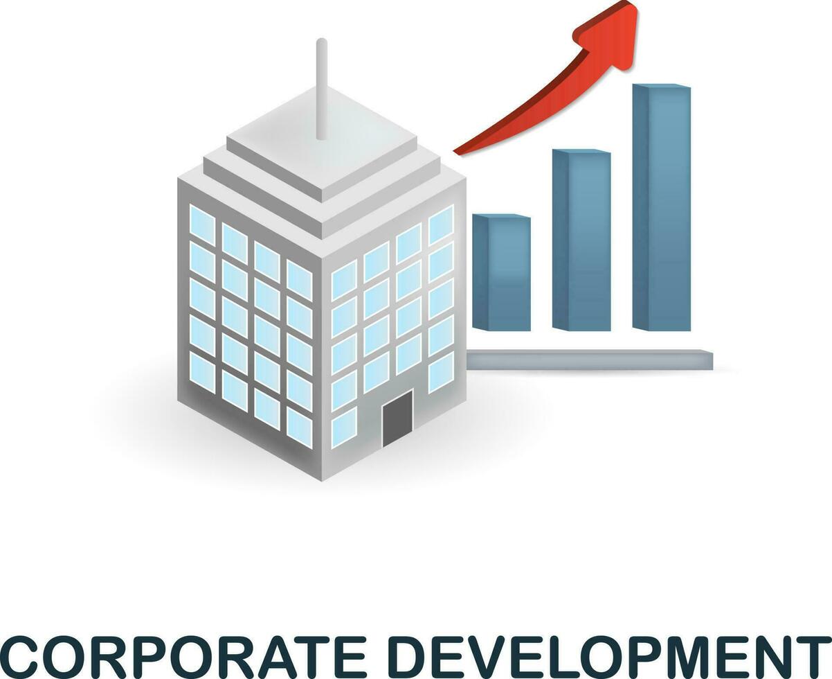 korporativ Entwicklung Symbol. 3d Illustration von korporativ Entwicklung Sammlung. kreativ korporativ Entwicklung 3d Symbol zum Netz Design, Vorlagen, Infografiken und Mehr vektor