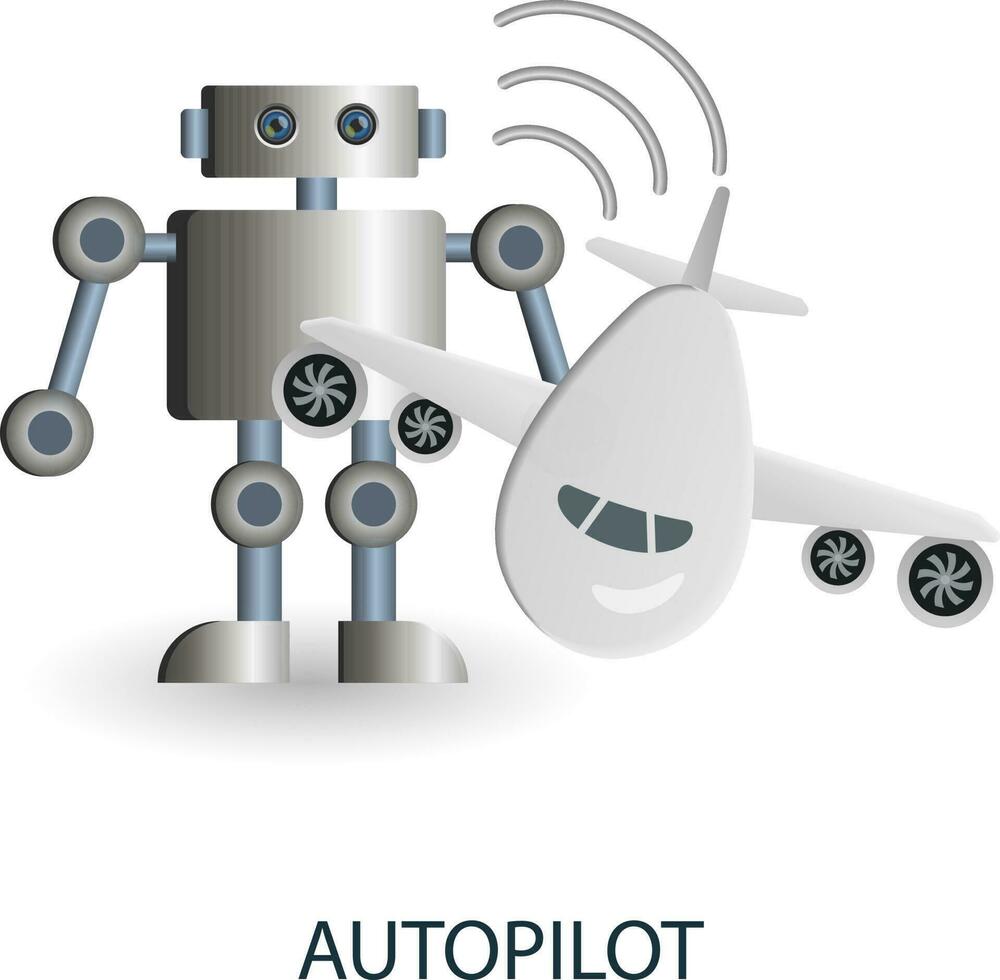 autopilot ikon. 3d illustration från artificiell intelligens samling. kreativ autopilot 3d ikon för webb design, mallar, infographics och Mer vektor