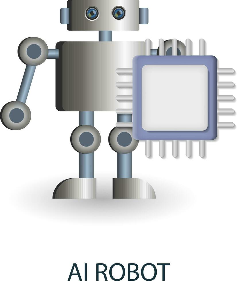 ai robot ikon. 3d illustration från artificiell intelligens samling. kreativ ai robot 3d ikon för webb design, mallar, infographics och Mer vektor