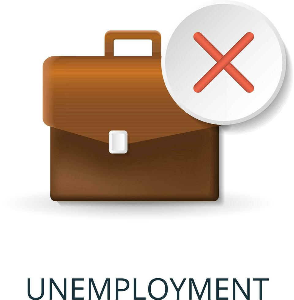arbetslöshet ikon. 3d illustration från ekonomisk kris samling. kreativ arbetslöshet 3d ikon för webb design, mallar, infographics och Mer vektor