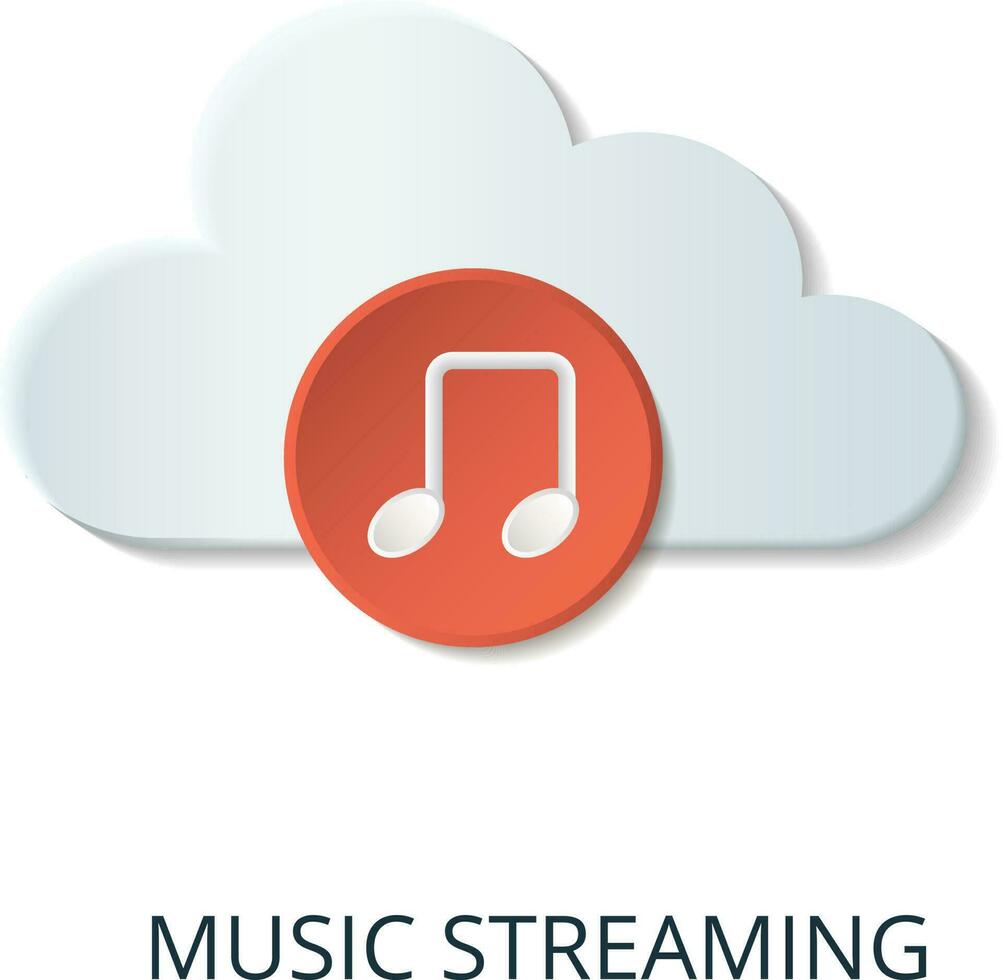 Musik- Streaming Symbol. 3d Illustration von Internet von Dinge Sammlung. kreativ Musik- Streaming 3d Symbol zum Netz Design, Vorlagen, Infografiken und Mehr vektor