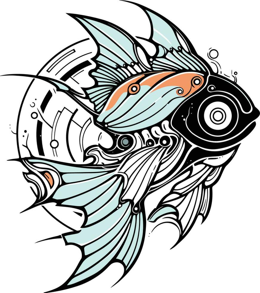 vektor fiskben trogen begrepp illustration isolerat