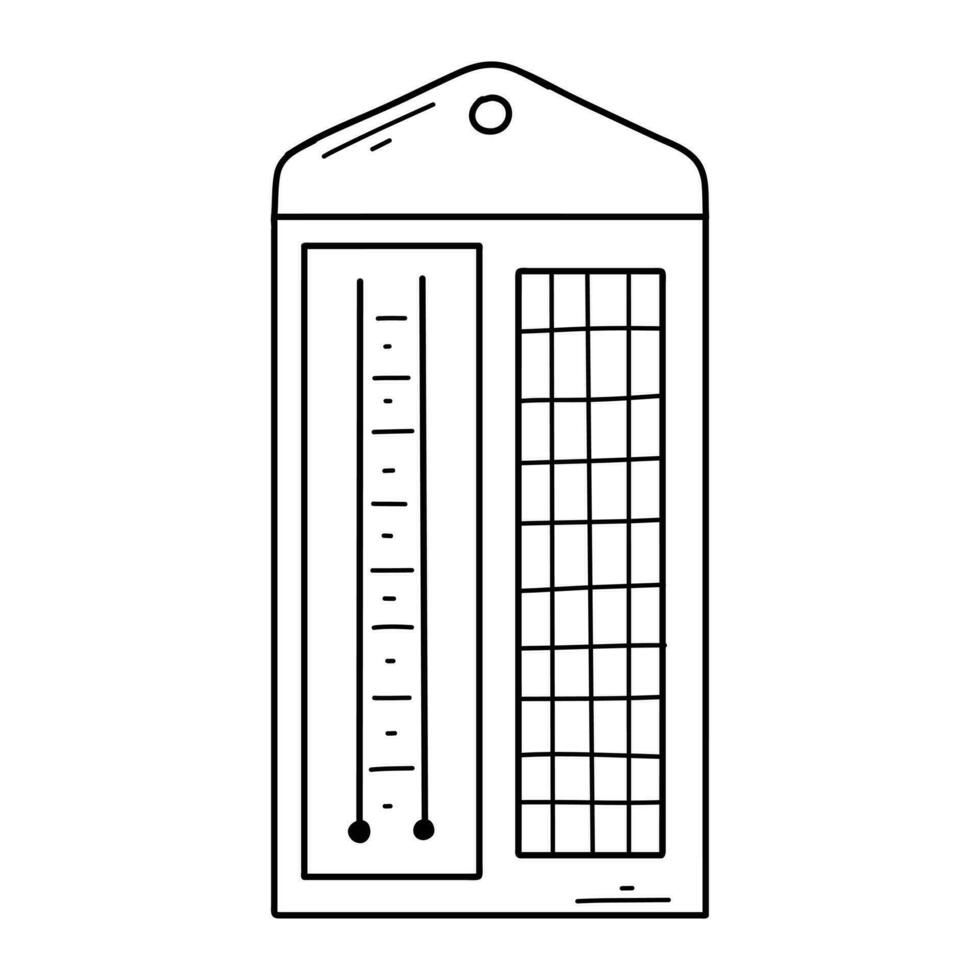 vektor illustration av en hygrometer i klotter stil. linjär mätning enhet. metrologiska instrument. värld metrologi dag.