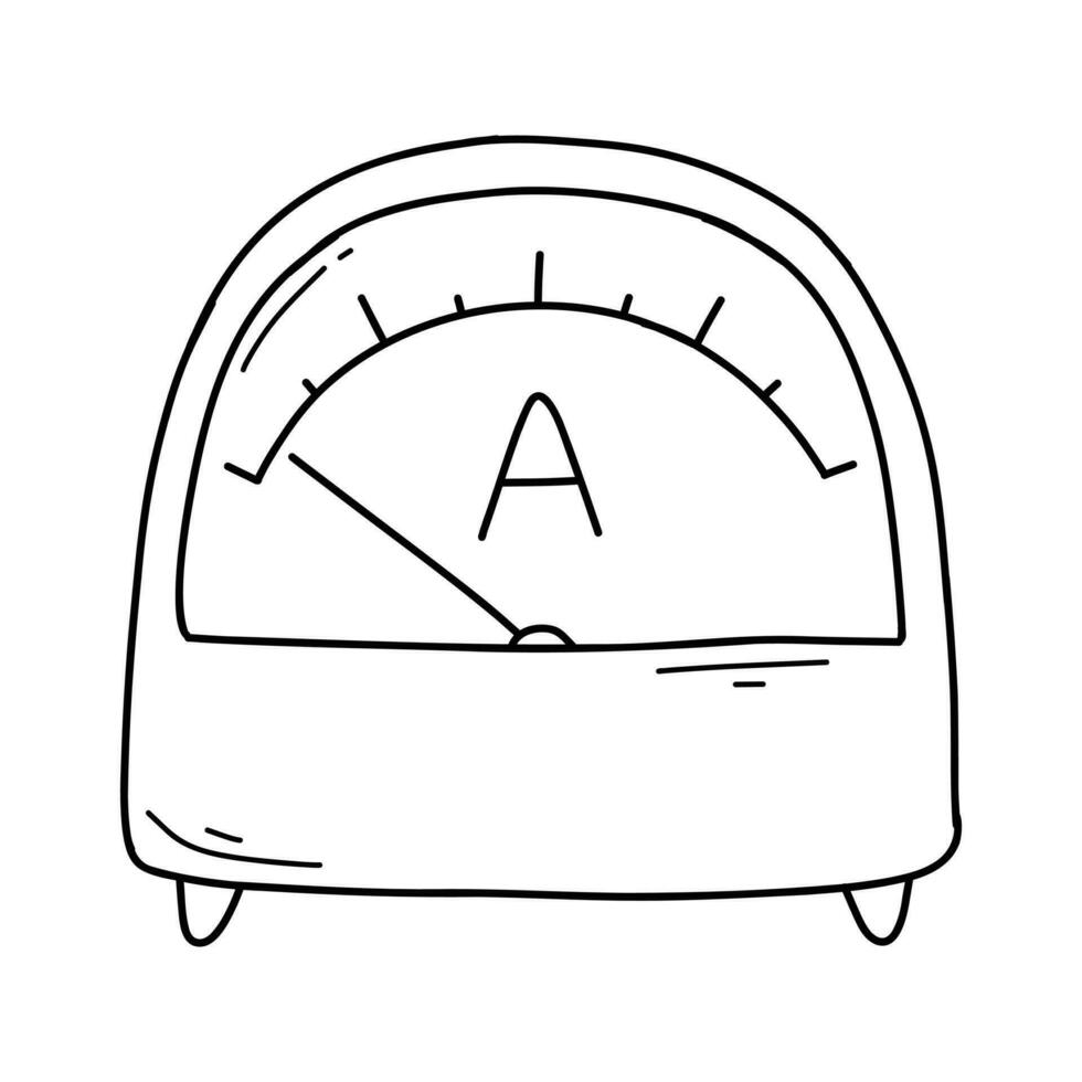 vektor illustration av ett ammeter i klotter stil. linjär mätning enhet. metrologiska instrument. värld metrologi dag.