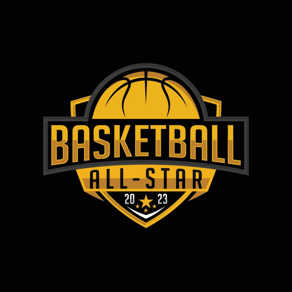 Basketball alle Star 2023 Vektor Maskottchen Logo Design eben Stil