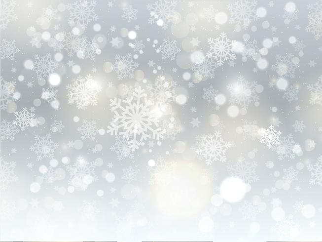 Jul snöflinga bakgrund vektor