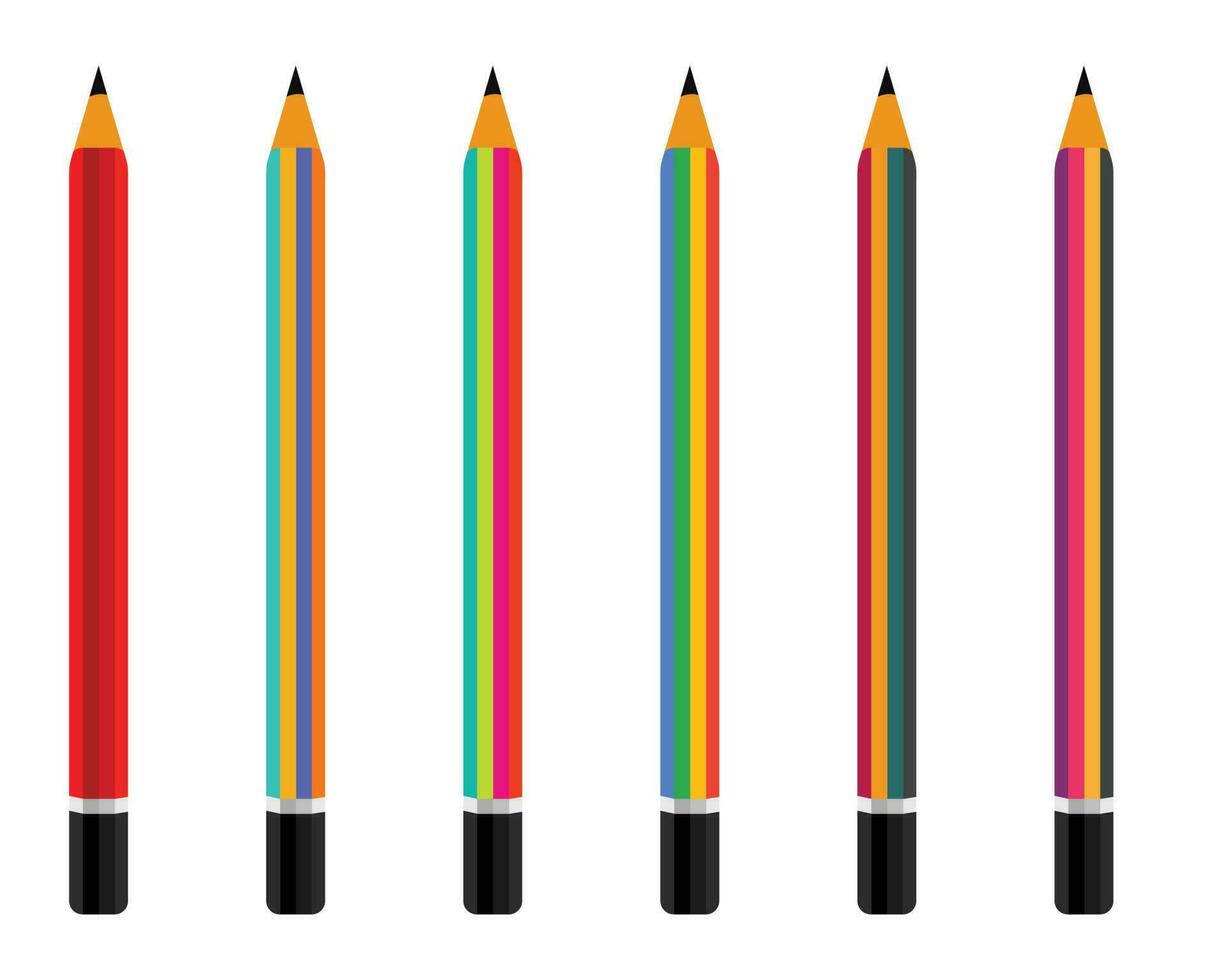 hölzern Bleistifte mit Gummi Radiergummi, isoliert auf Weiß Hintergrund, Büro liefert Schreibwaren, Schule Instrument vektor