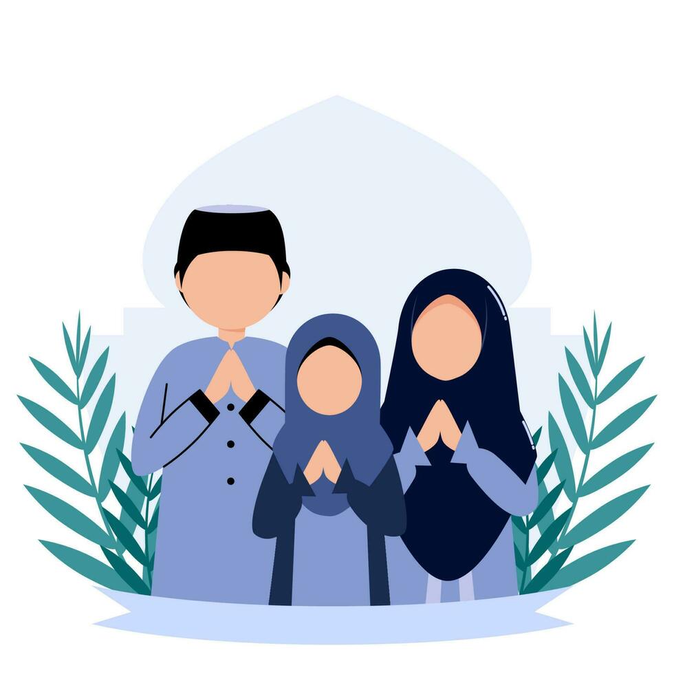 muslimische Familienillustration vektor