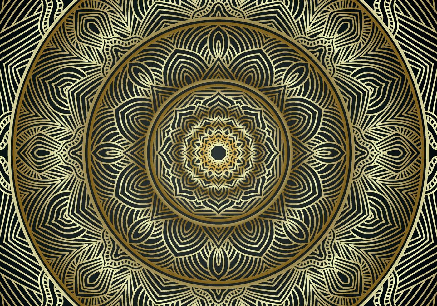 Luxus Mandala Hintergrund dekorativ, Arabeske Stil mit golden Arabeske Muster Stil. dekorativ Mandala Ornament zum drucken vektor