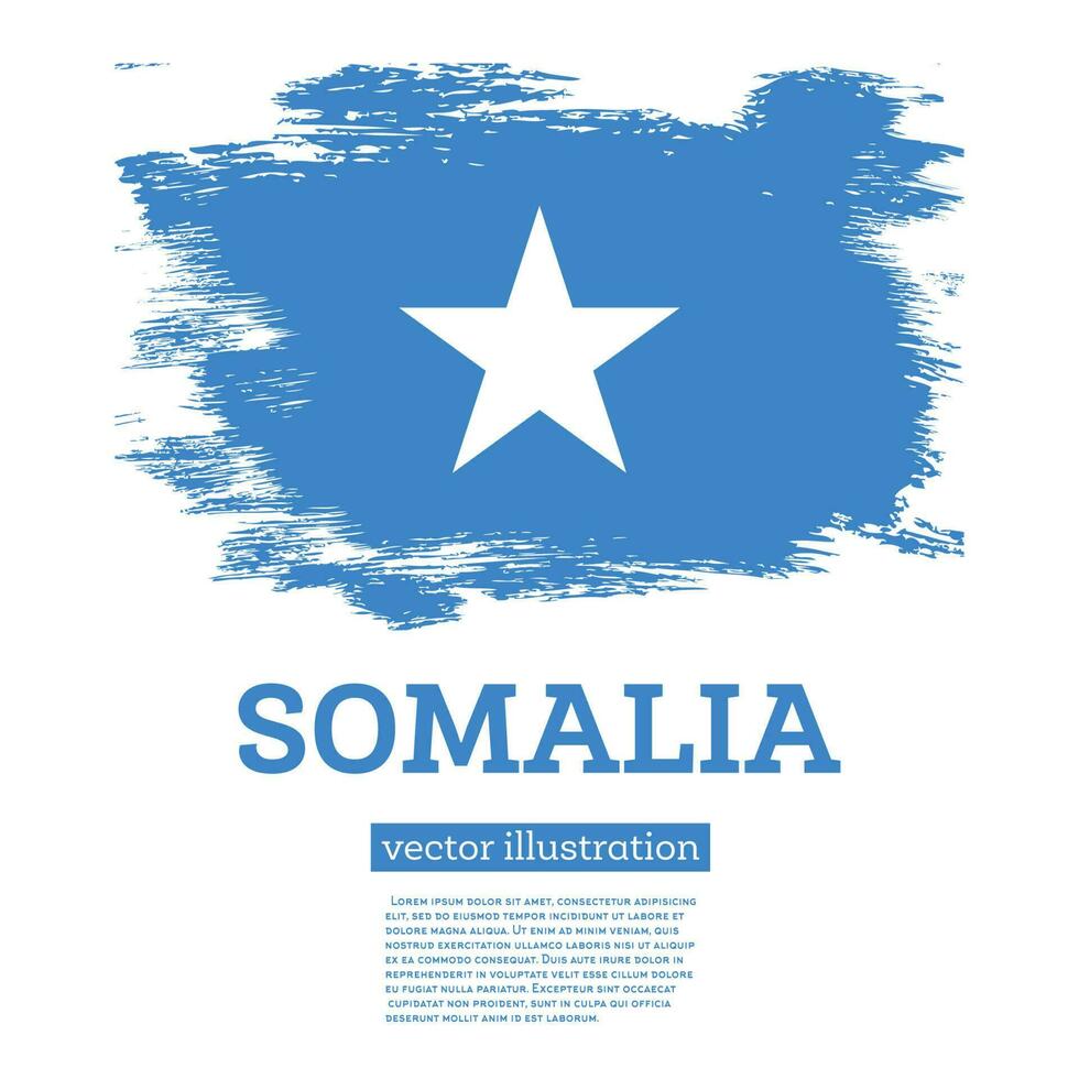 Somalia Flagge mit Bürste Schläge. Unabhängigkeit Tag. vektor