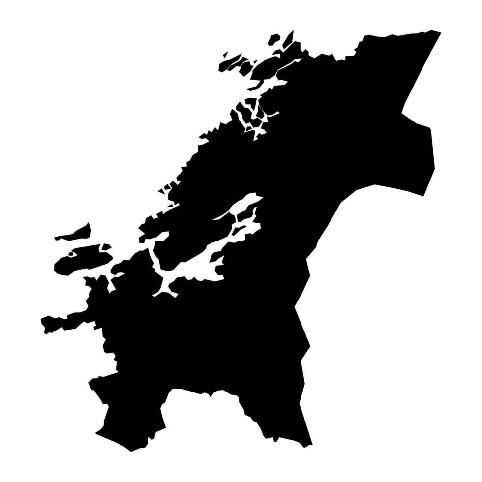 trondelag grevskap Karta, administrativ område av Norge. vektor illustration.