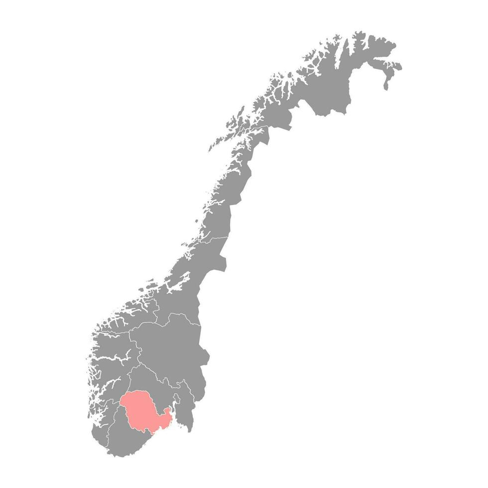 Westenfalte og Telemark Bezirk Karte, administrative Region von Norwegen. Vektor Illustration.