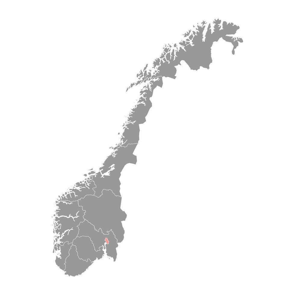 Oslo Bezirk Karte, administrative Region von Norwegen. Vektor Illustration.