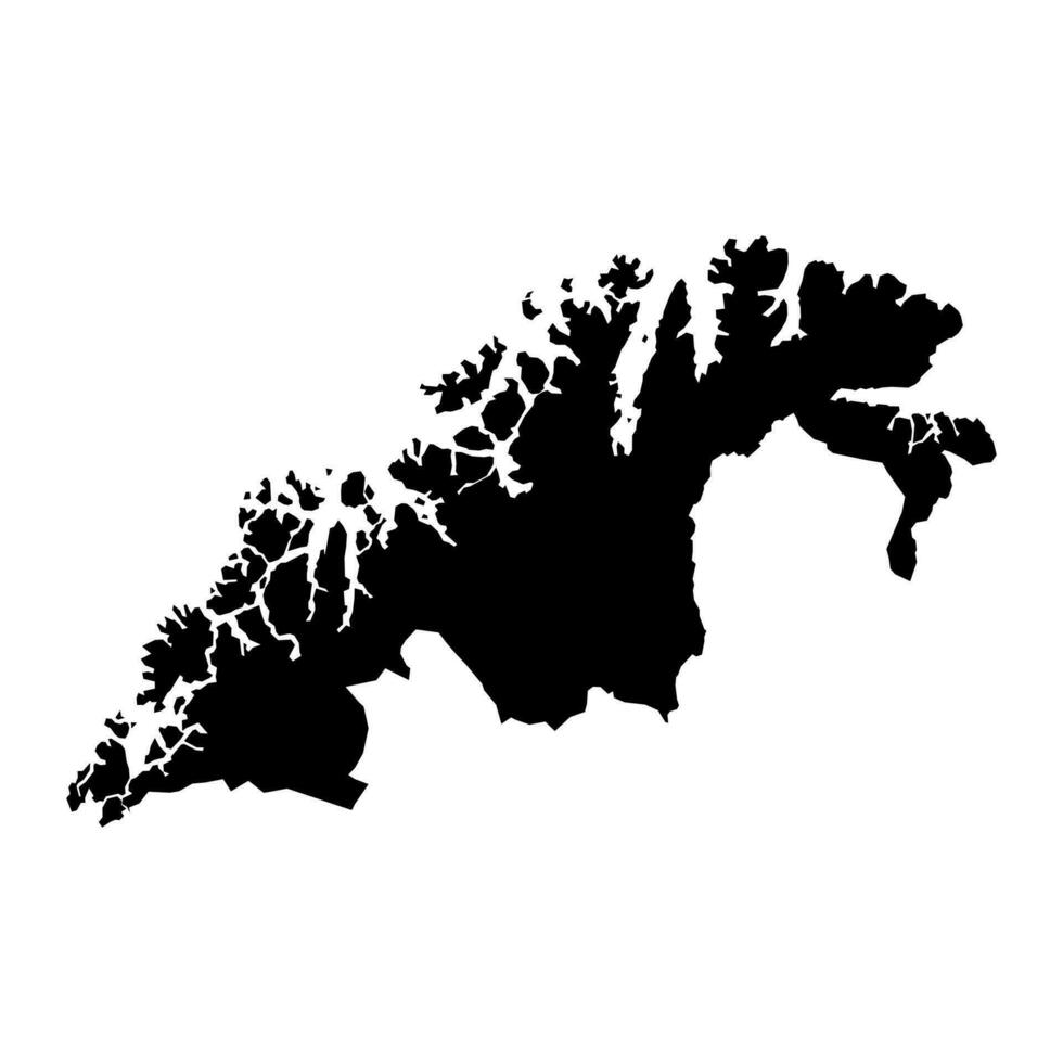 troms og finnmark grevskap Karta, administrativ område av Norge. vektor illustration.