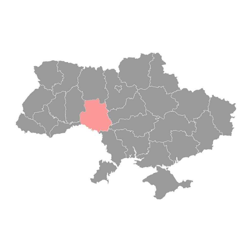 Winnyzja Oblast Karte, Provinz von Ukraine. Vektor Illustration.