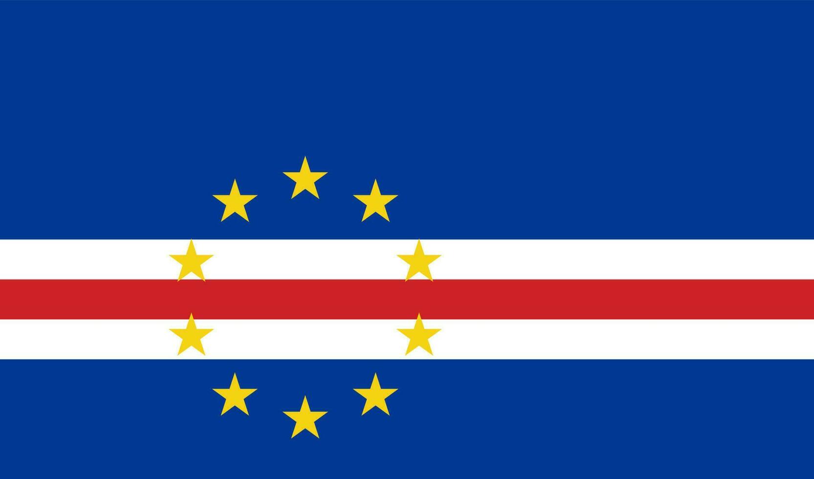 Kap Verdes flagga, officiella färger och proportioner. vektor illustration.