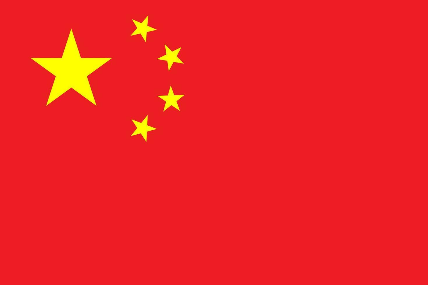 Kinas flagga, officiella färger och proportioner. vektor illustration.
