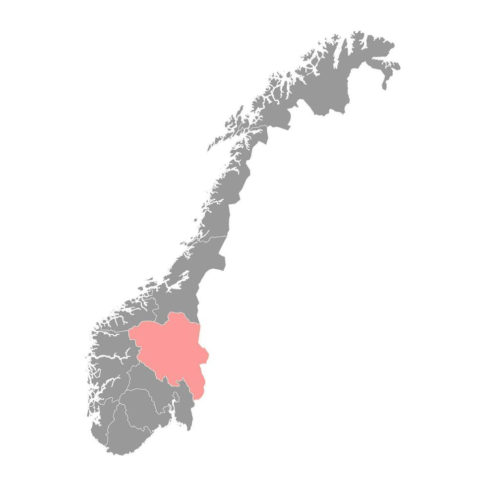 innlandet grevskap Karta, administrativ område av Norge. vektor illustration.