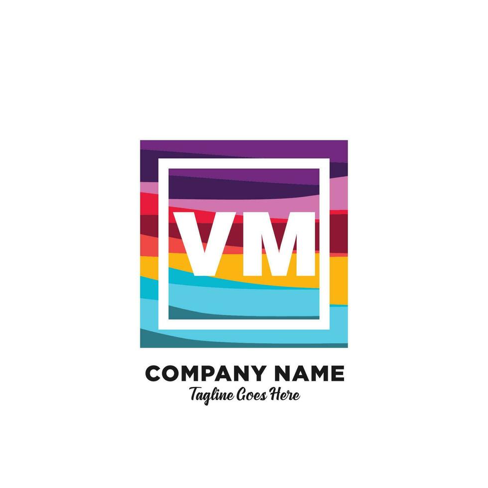 vm Initiale Logo mit bunt Vorlage Vektor. vektor